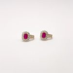 Arracada Cuadro Rubi Con Diamantes