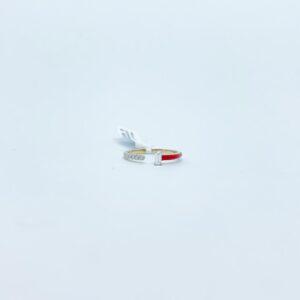 Anillo Esmaltado Con Diamante Baguette