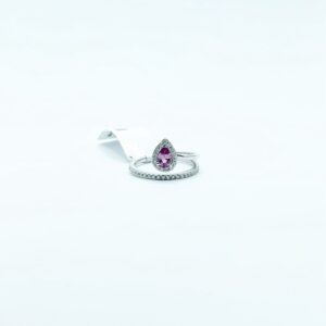 Anillo Gota Zafiro Rosa