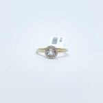Anillo Topacio Blanco Con Halo De Diamantes