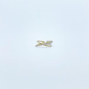 Anillo En X Con Diamantes