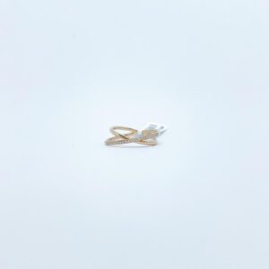 Anillo En X Con Diamantes