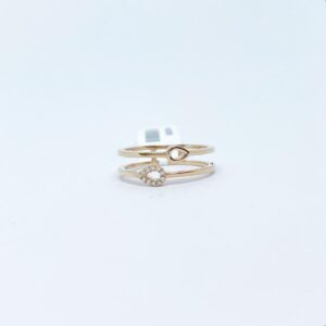 Anillo Doble Gota Con Diamantes