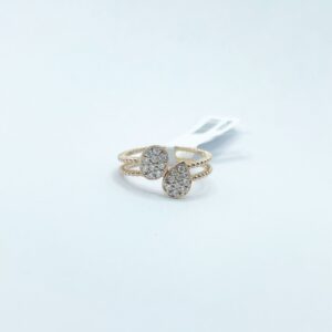 Anillo Gota y Oval Con Diamantes
