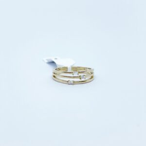 Anillo 3 Lineas Con Baguette