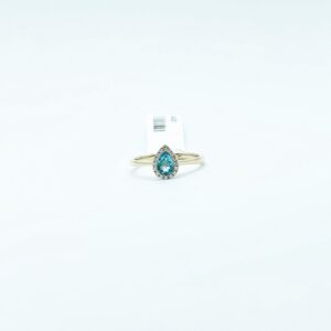 Anillo Gota Topacio Azul