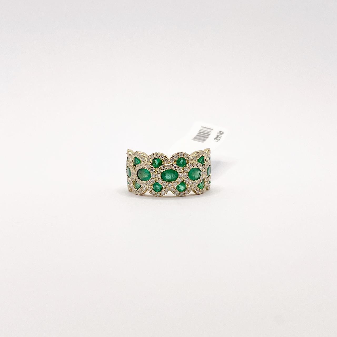 Anillo Esmeraldas y Diamantes