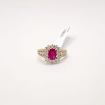 Anillo Cuadro Rubi Con Diamantes