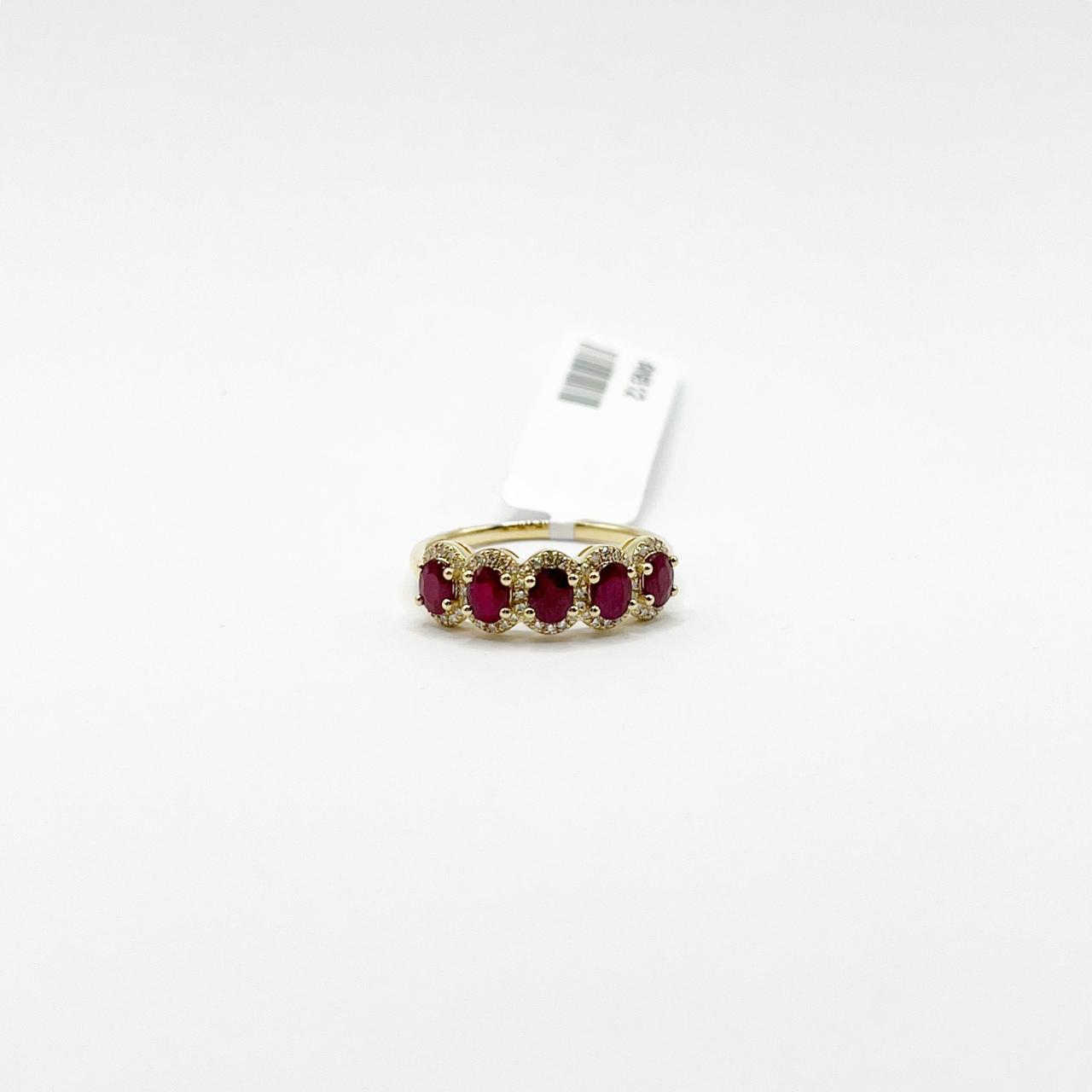 Churumbela Ovales Rubi Con Diamantes