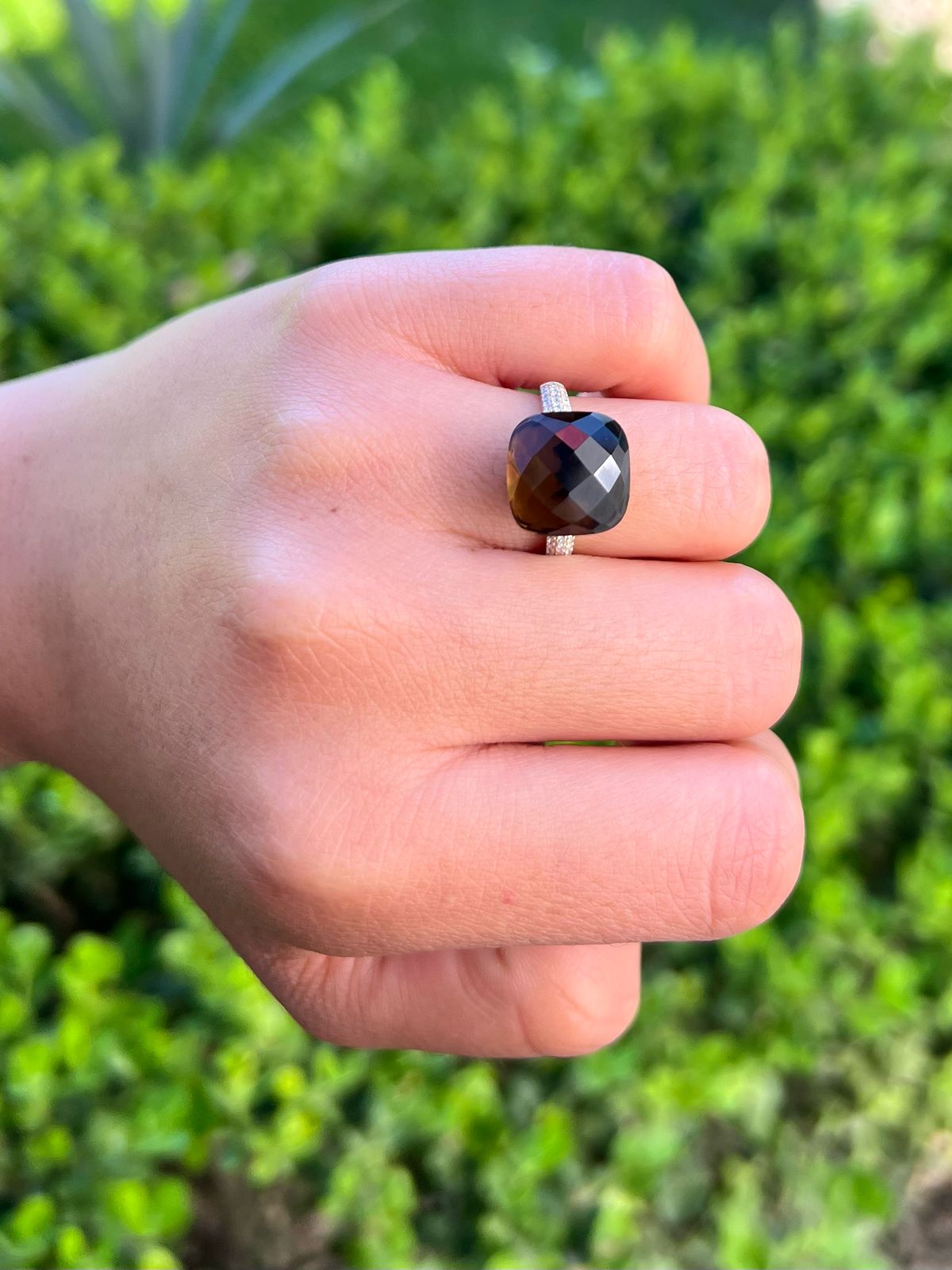 Anillo Cuarzo Ahumado