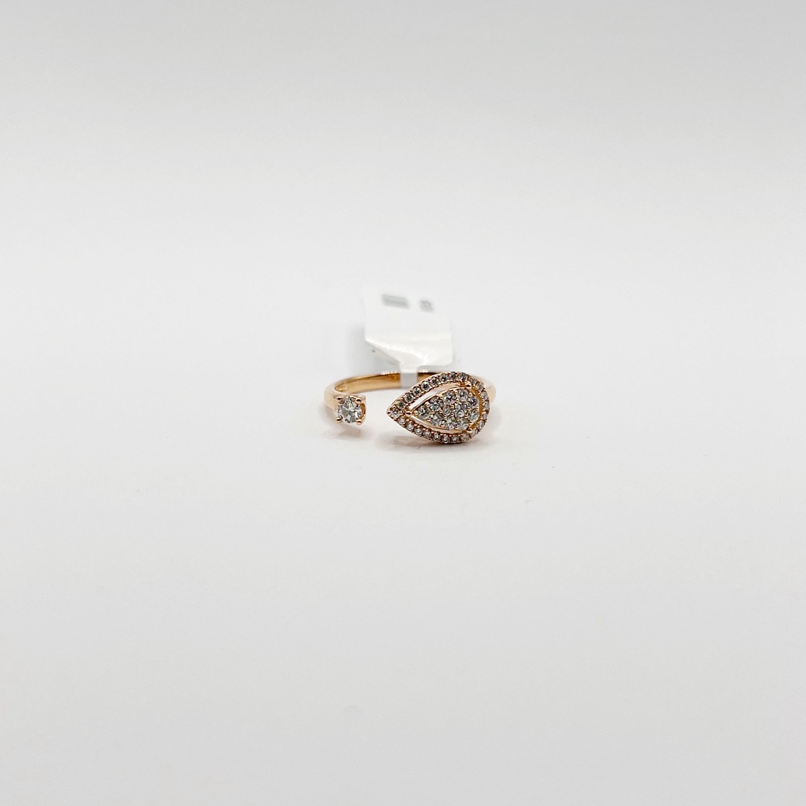 Anillo Gota Con Diamantes Pave