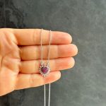 Collar Sagrado Corazon Rubi Con Diamantes