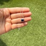 Collar Zafiro Con Halo De Diamantes