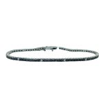 Pulsera Tennis Diamante Negro y Blanco