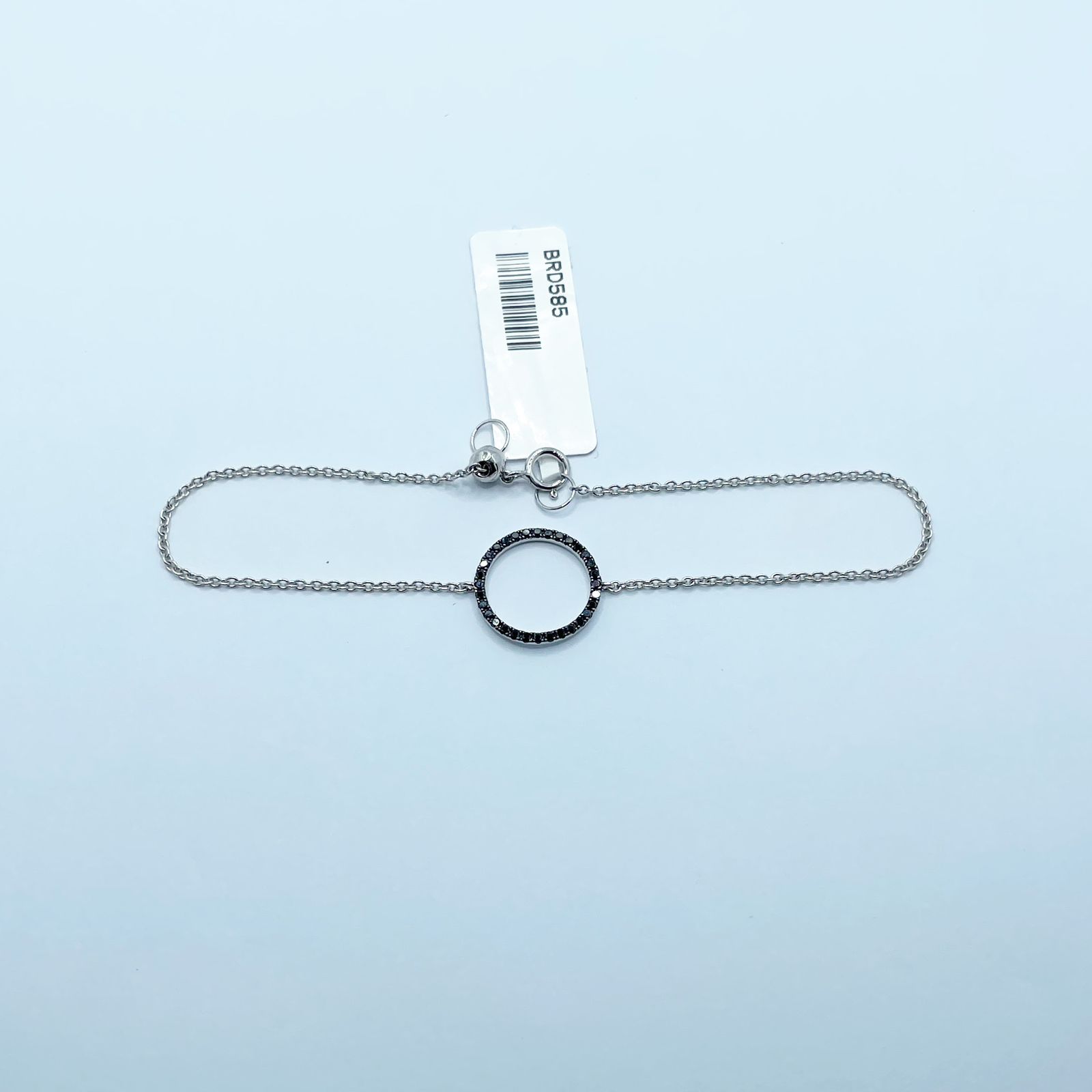 Pulsera Circulo Con Diamantes Negros