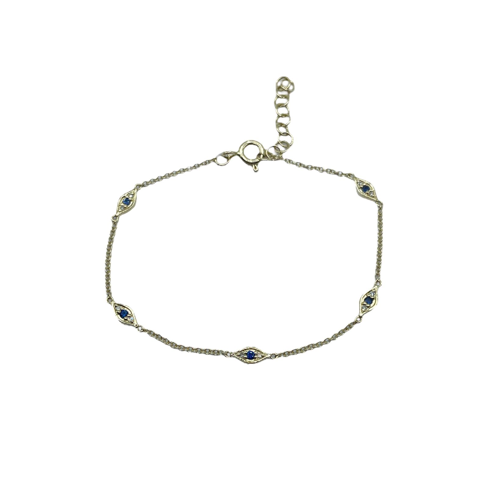 Pulsera Ojos Mini Zafiros y Diamantes
