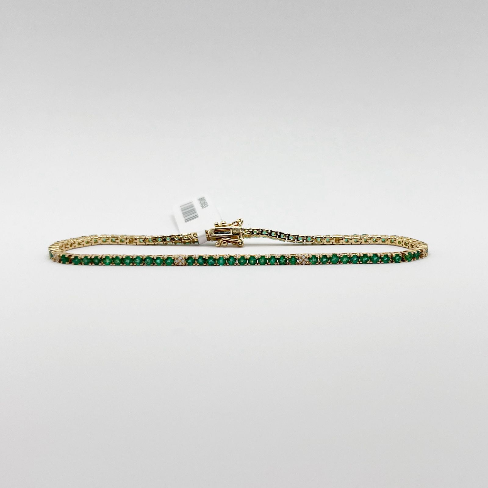 Pulsera Tennis De Esmeraldas y Diamantes