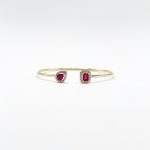 Brazalete Cuadro y Gota De Rubi Con Diamantes