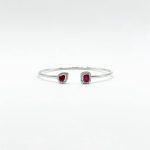 Brazalete Cuadro y Gota De Rubi Con Diamantes