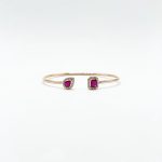 Brazalete Cuadro y Gota De Rubi Con Diamantes