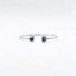 Brazalete Cuadro y Gota De Zafiro Con Diamantes