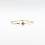 Brazalete Gota De Zafiro Rosa y Diamantes