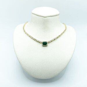 Gargantilla De Esmeralda Con Diamantes