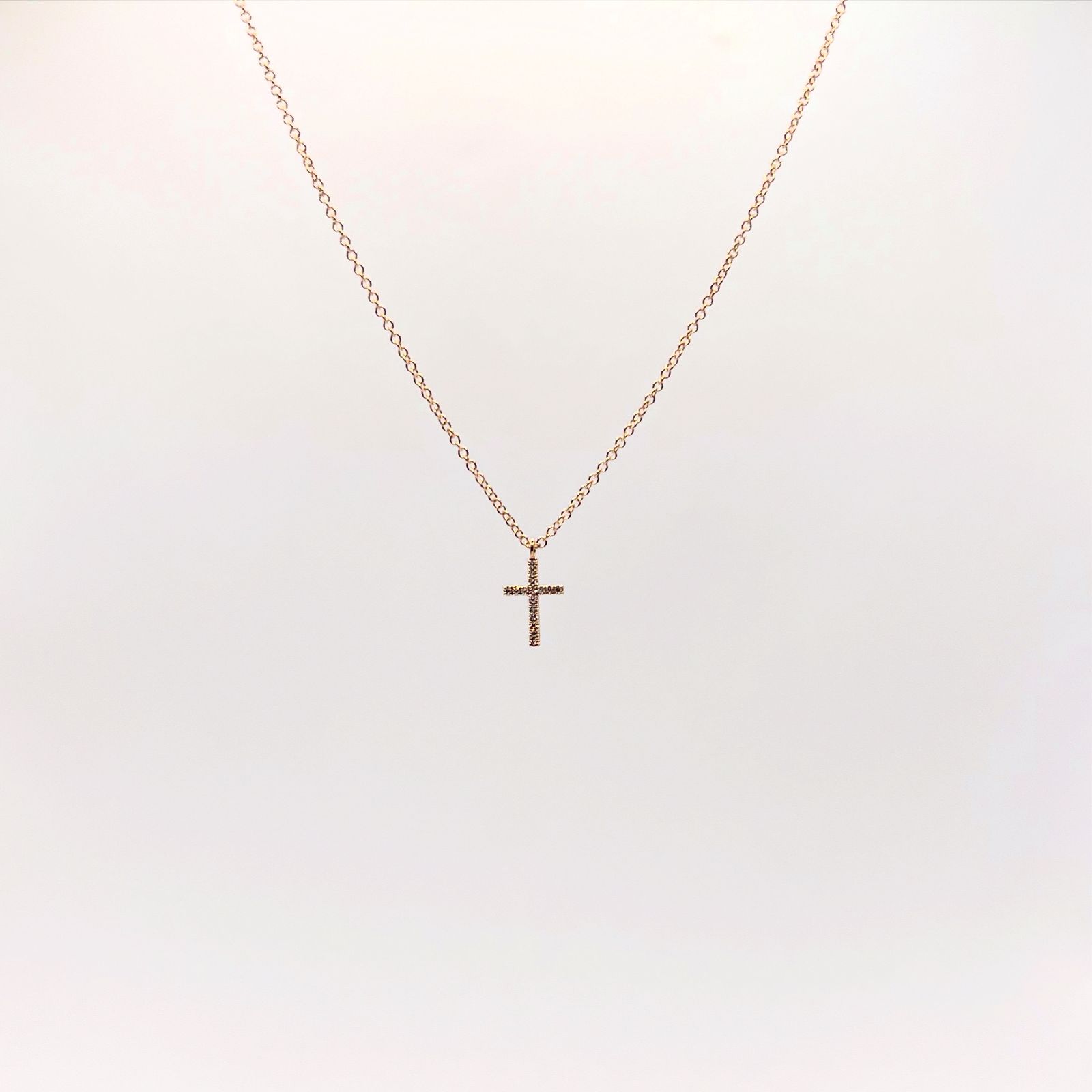 Collar Cruz Mini De Diamantes