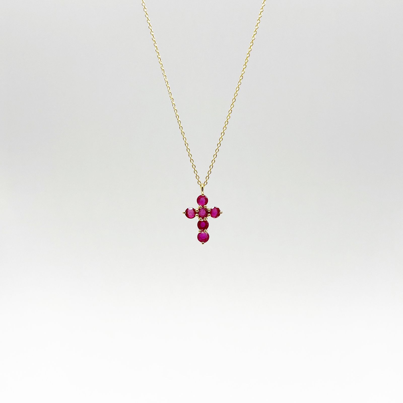 Collar Cruz De Rubies