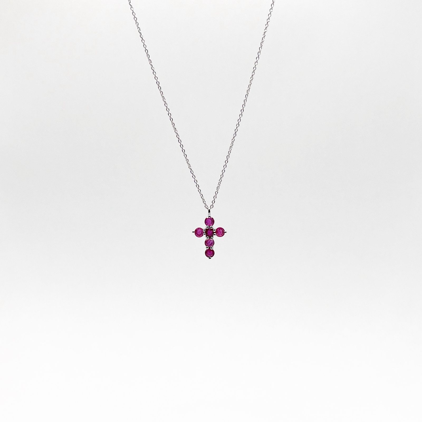 Collar Cruz De Rubies