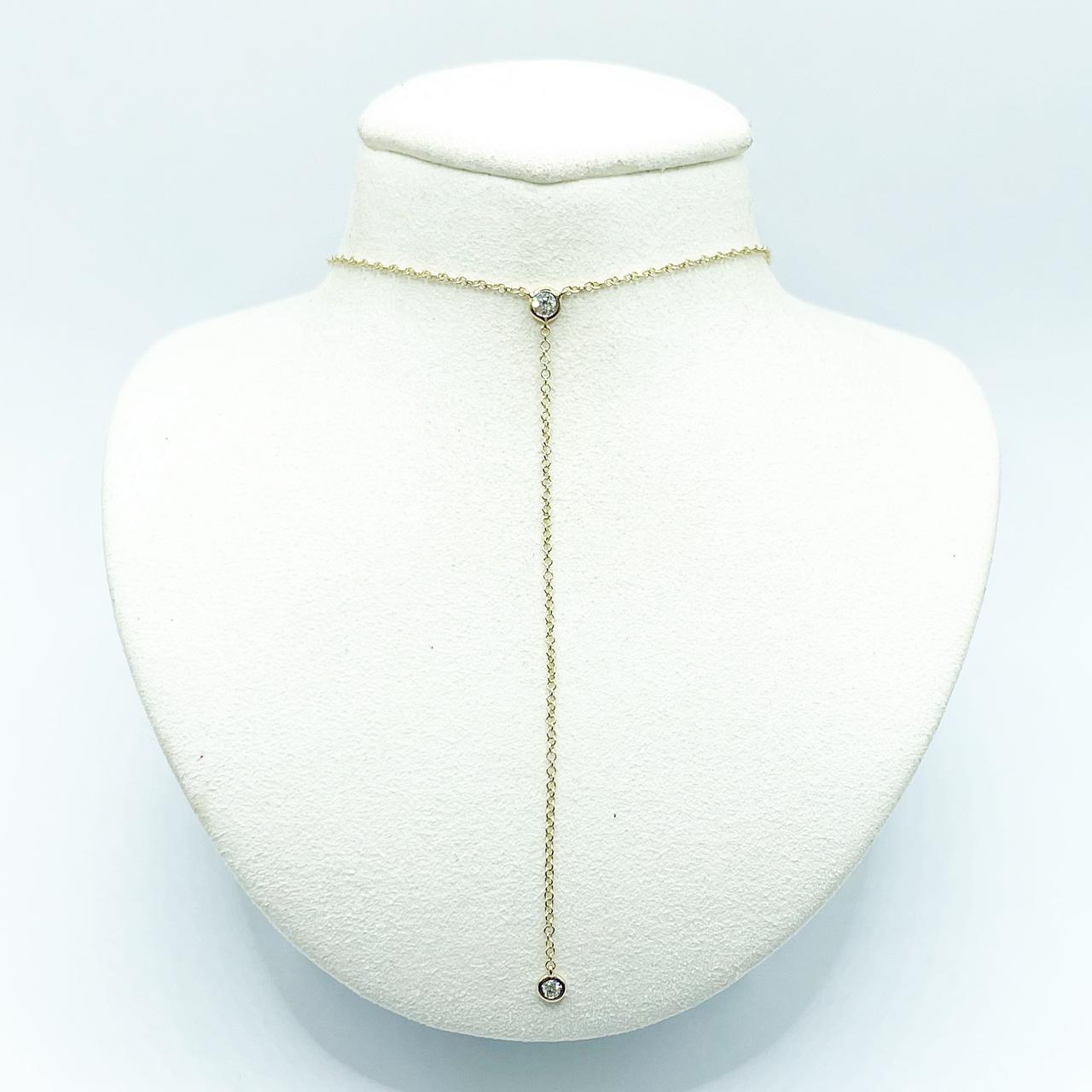 Collar Lariat Con Diamantes