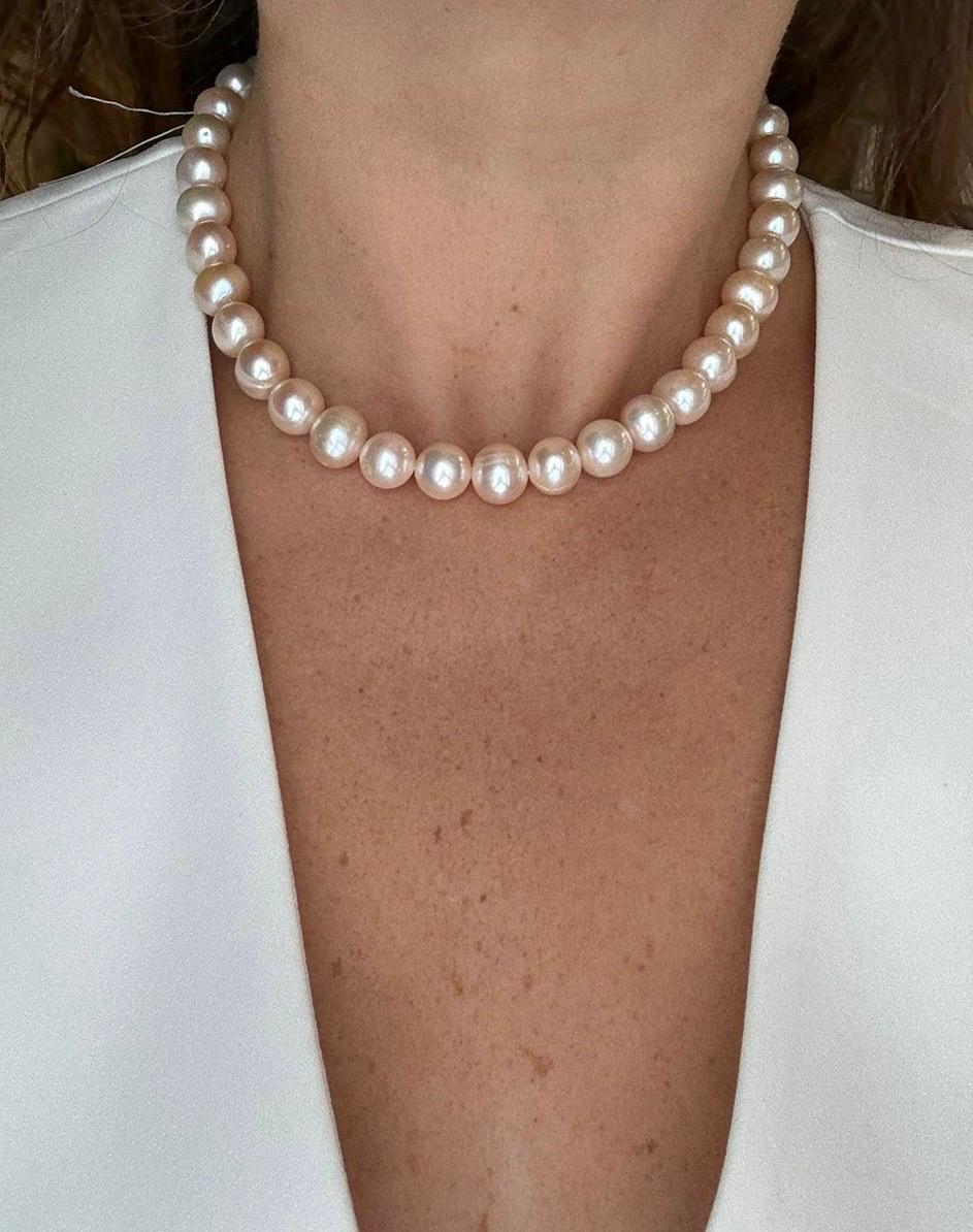 Collar Perla Redonda Salmon 12 MM