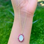 Cadena Con Dije Virgen Milagrosa y Rubi