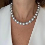 Collar Perla Barroca Gris 16 MM